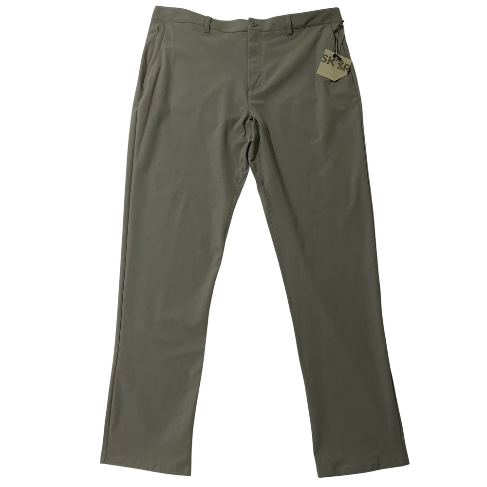 SKYR Mens Olive Green Slim Fit 4‎ Way Stretch Moisture Wicking Golf Pants 38X32